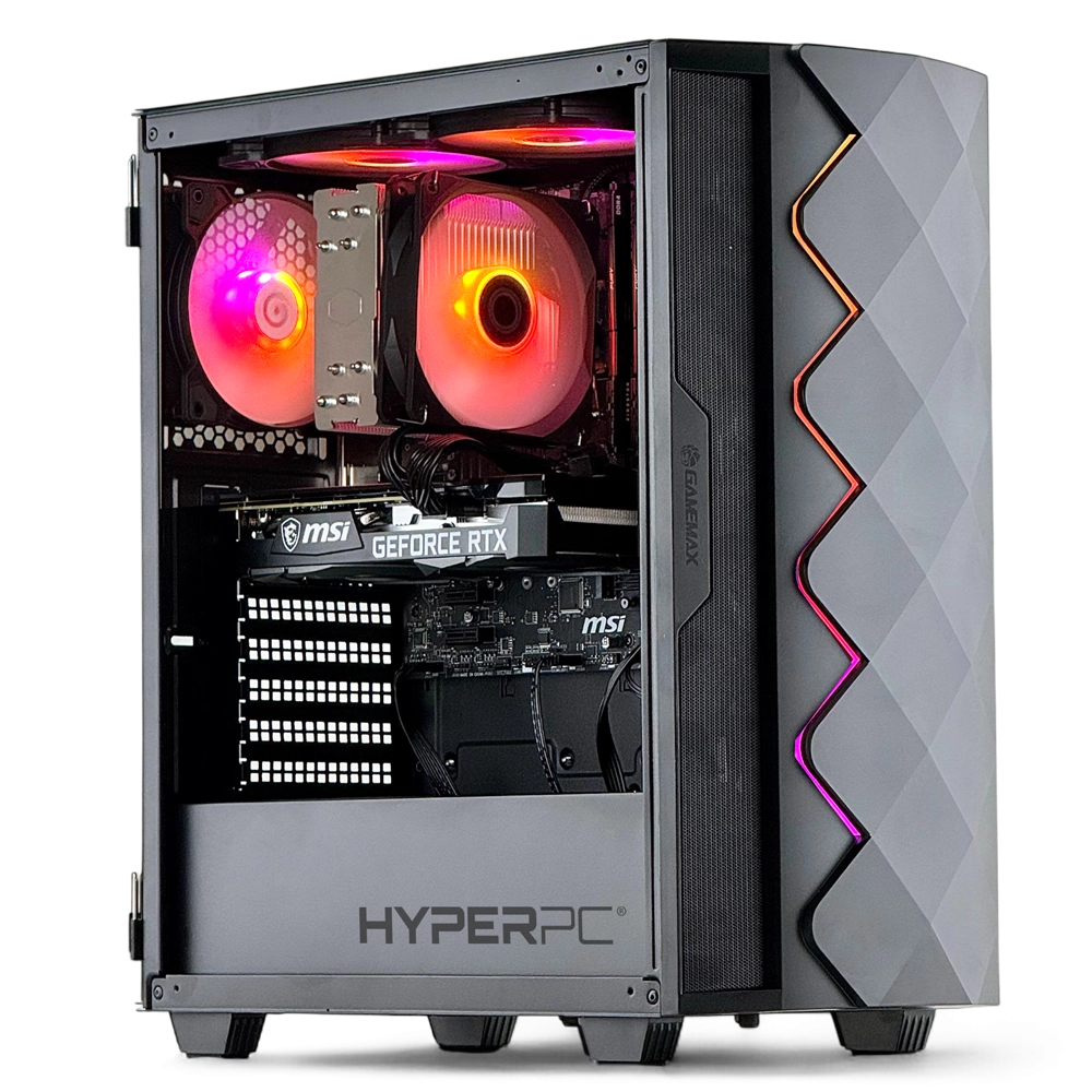 PC Gamer HyperPC Zorro Chilote Gamemax Black Diamond COC 2xFan rojo