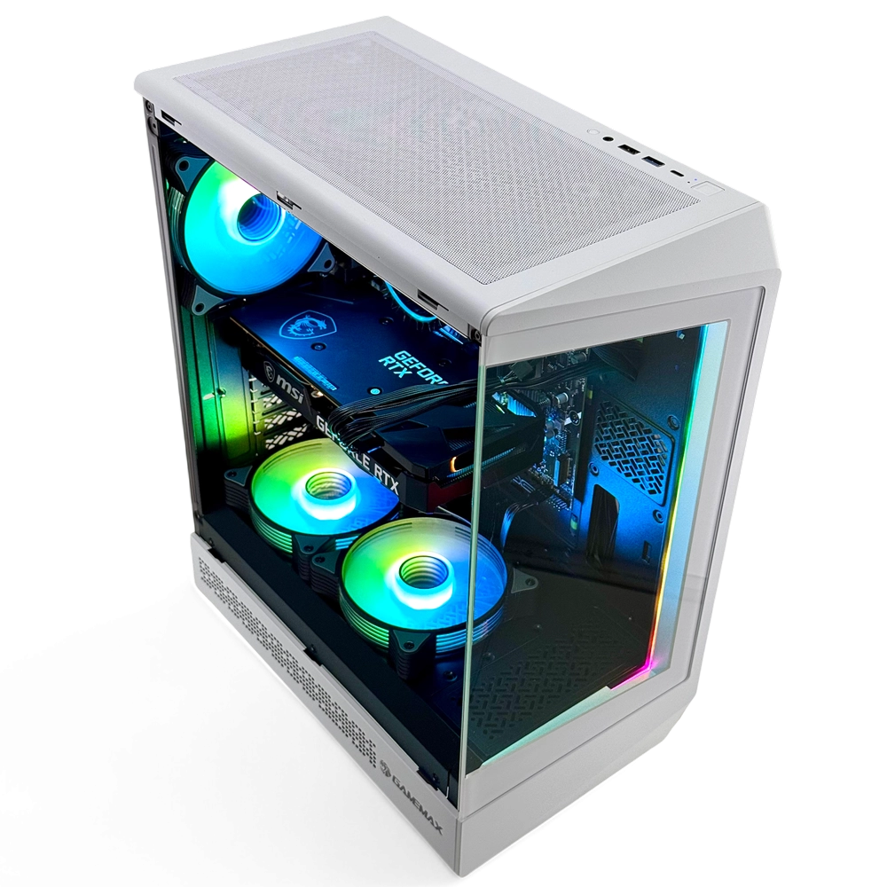 PC Gamer HyperPC Zorro Chilla Gamemax Vista COC White VGA top azul
