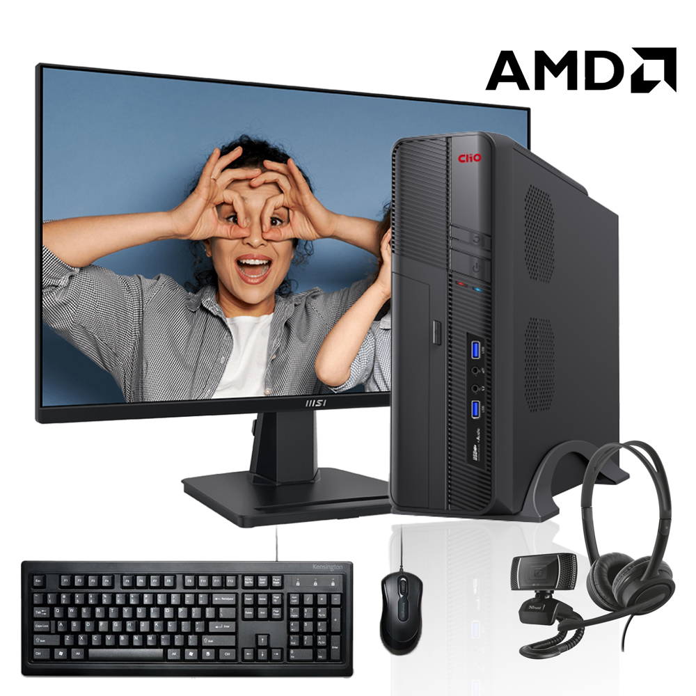 Kit PC de escritorio oficina AMD Monitor Teclado Liebre HyperPC