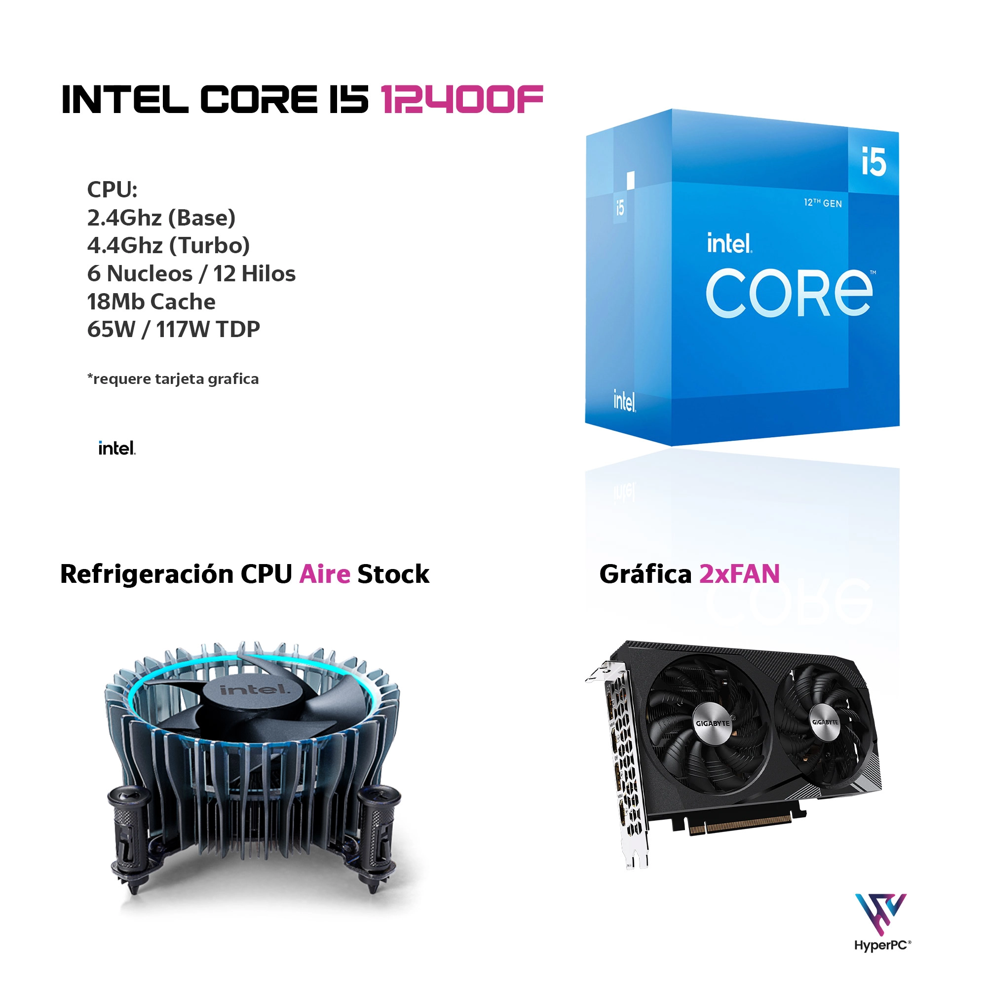 PC GAMER Blanco INTEL CORE i5 12400 DDR4 16Gb SSD 1Tb RTX 3050 - Imagen 6